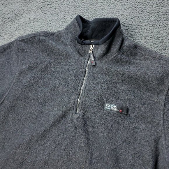 IZOD Perform X Pullover Sweater Mens Size L Large Gray Zip Up Fleece - Picture 1 of 7